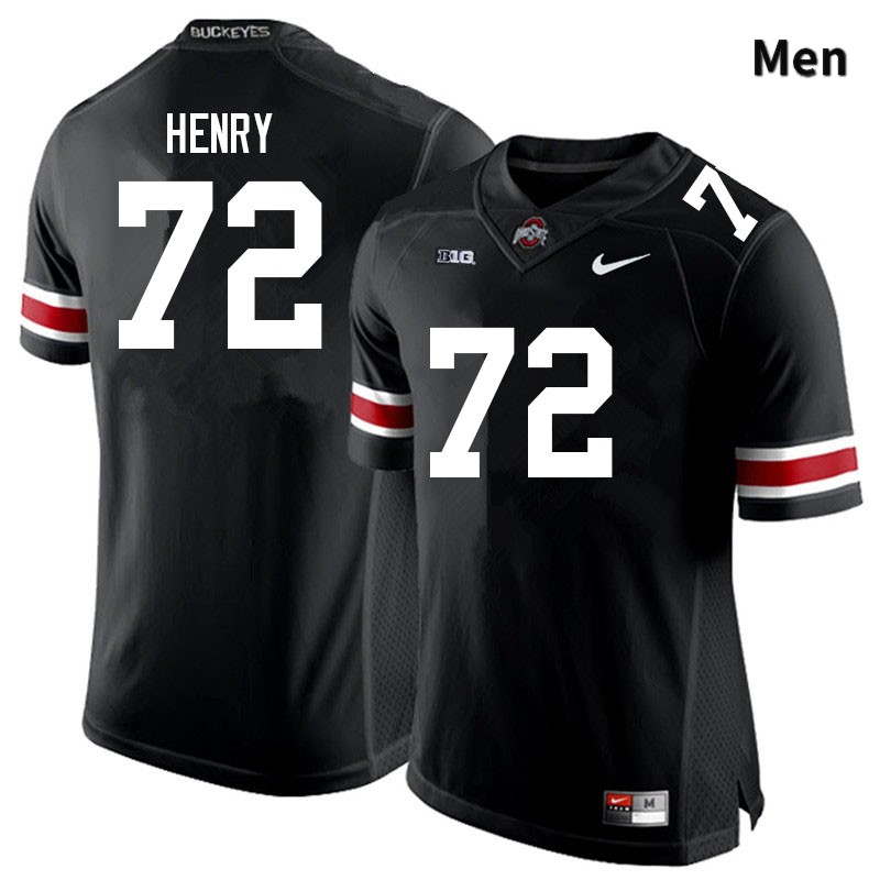 Men's Ohio State Buckeyes #72 Avery Henry Black Authentic College Stitched Football Jersey 23BS042TM